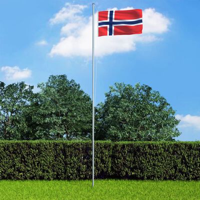 vidaXL Norveška zastava s aluminijskim stupom 6,2 m
