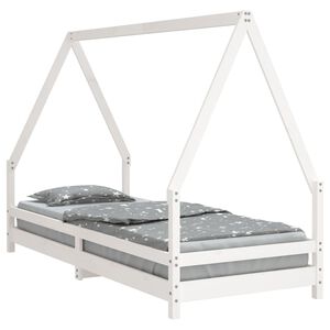 vidaXL Okvir za dječji krevet bijeli 90 x 200 cm od masivne borovine