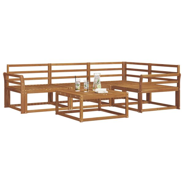 vidaXL Set vanjskih sofa 5 pcs Prirodna Čvrsto drvo akacije