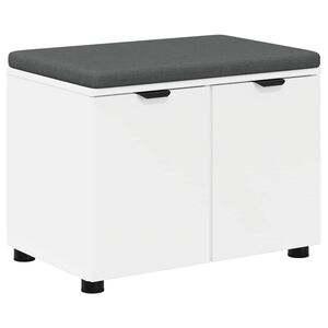 vidaXL Klupa za hodnik s jastukom s policom Bijeli 60 x 38 x 46 cm