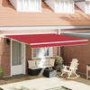 vidaXL Skrovita tenda Crvena 400 &times; 300 cm Poliester i aluminij