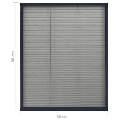 vidaXL Zaslon protiv insekata za prozore antracit aluminijski 60x80 cm