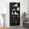 vidaXL Highboard Crni hrast 69,5 x 32,5 x 180 cm Konstruirano drvo