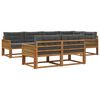 vidaXL Set vanjskih sofa s jastukom 7 pcs Prirodna i antracit