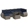 vidaXL 8-dijelni set vrtnih sofa od poliratana s jastucima sivi bagrem
