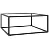 vidaXL Stolić za kavu crni s kaljenim staklom 80 x 80 x 35 cm
