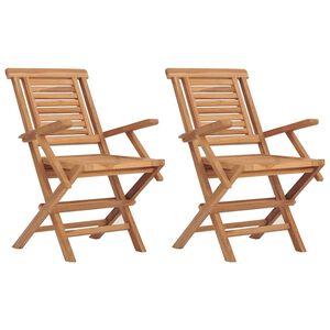 vidaXL Sklopive stolice 2 kom 56x63x90 cm Masivno drvo Teak