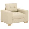 vidaXL Sofa 3 pcs Krema 221 x 80 x 80 cm Platnasta tkanina
