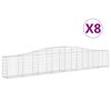 vidaXL Lučne gabionske ko&scaron;are 8 kom 400x30x60/80 cm pocinčano željezo
