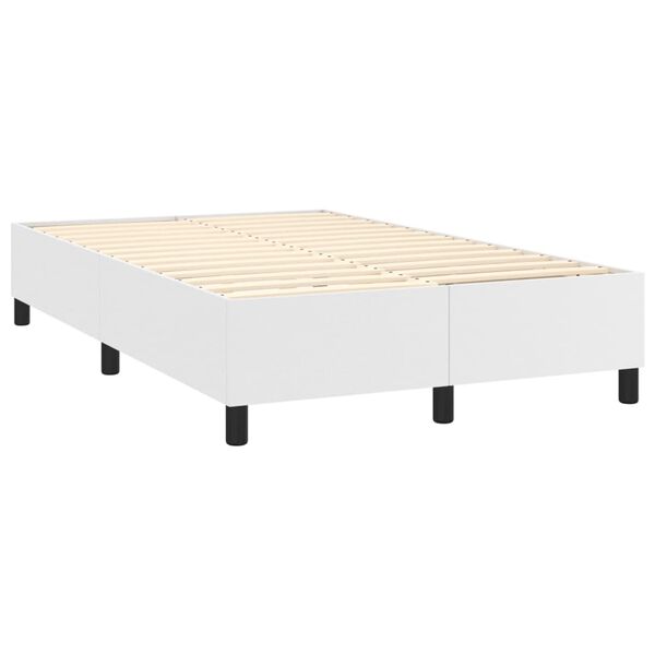 vidaXL Krevet box spring s madracem bijeli 120x190 cm od umjetne kože