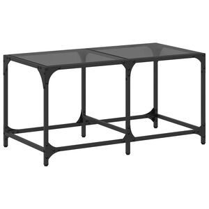 vidaXL Stolić za kavu s crnom staklenom povr&scaron;inom 78,5x40x40 cm čelik