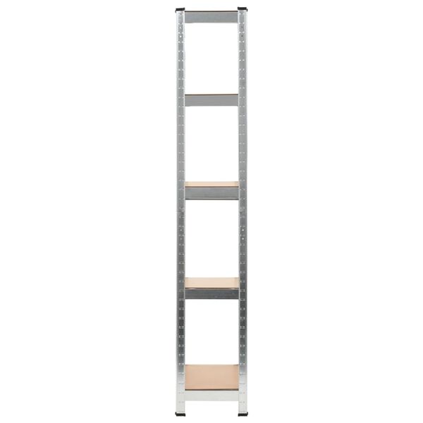 vidaXL Polica na 5 razina srebrna od čelika i konstruiranog drva