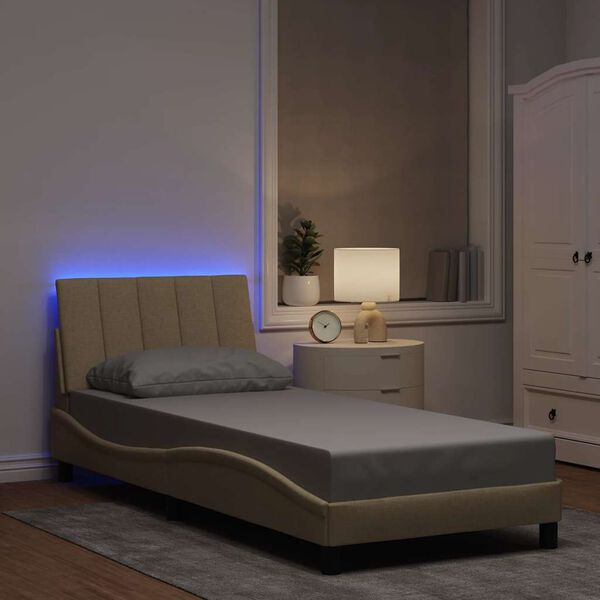 vidaXL Okvir za krevet bez madraca Hanko krem 90x190cm od tkanine