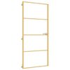 vidaXL Sobna vrata tanka zlatna 93x201,5 cm kaljeno staklo i aluminij