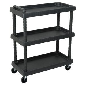 vidaXL Radionička kolica za alat s 3 razine crna 75 x 37,5 x 92 cm PP