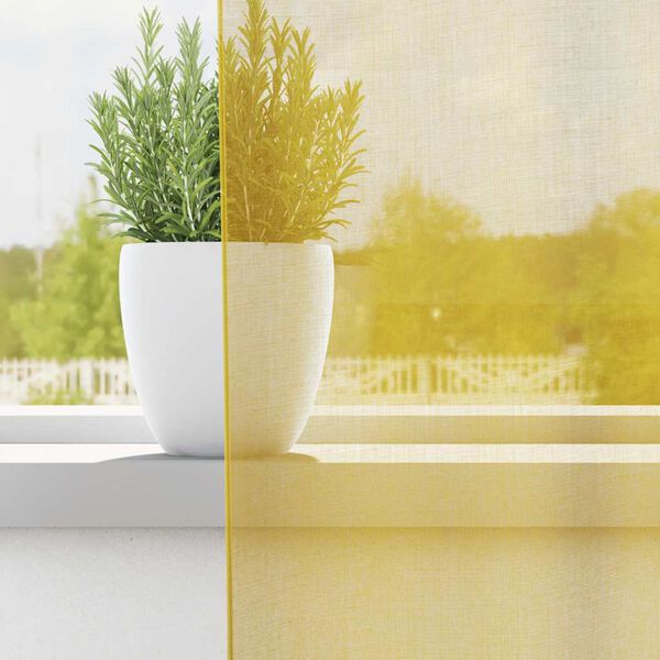 vidaXL Voile zavjese s ušicama 2 kom žute