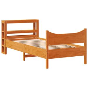 vidaXL Okvir kreveta s uzglavljem vo&scaron;tano smeđi 75x190 cm od borovine