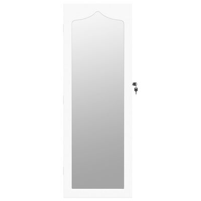 vidaXL Zidni ormarić za nakit s ogledalom bijeli 37,5 x 10 x 106 cm