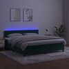 vidaXL Krevet box spring s madracem LED tamnozeleni 160x200 cm bar&scaron;un