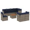 vidaXL 9-dijelni set vrtnih sofa od poliratana s jastucima sivi