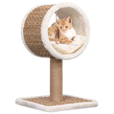 vidaXL Penjalica za mačke s tunelom i igračkom 56 cm od morske trave