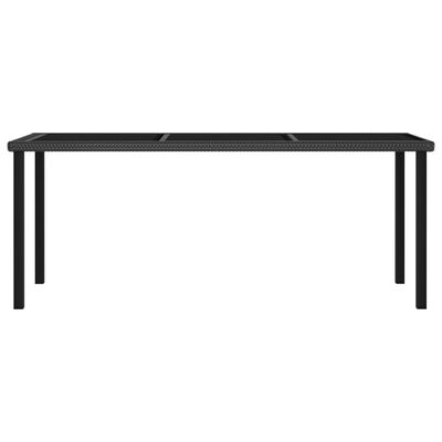 vidaXL Vrtni blagovaonski stol crni 180 x 70 x 73 cm od poliratana