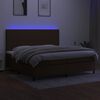 vidaXL Krevet box spring s madracem LED tamnosmeđi 200x200 cm tkanina