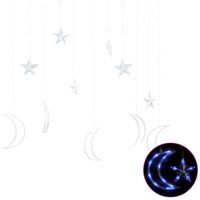 vidaXL Vilinska svjetla zvijezde i mjeseci s daljinskim 138 LED plava