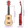 vidaXL Set ukulelea Soprano s futrolom za djecu Natural 23 "