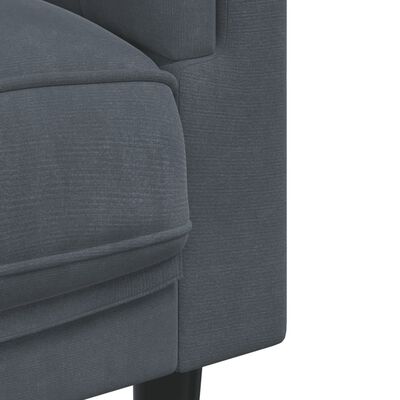 vidaXL Fotelja s jastukom tamnosiva baršunasta