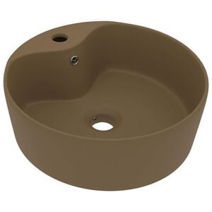 vidaXL Luksuzni umivaonik mat krem 36 x 13 cm keramički