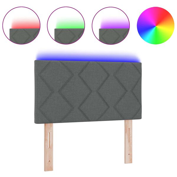 vidaXL Uzglavlje Siva 80 cm tkanina