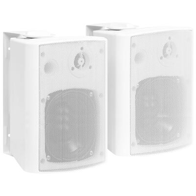 vidaXL Zidni stereo zvučnici 2 kom bijeli unutarnji/vanjski 100 W