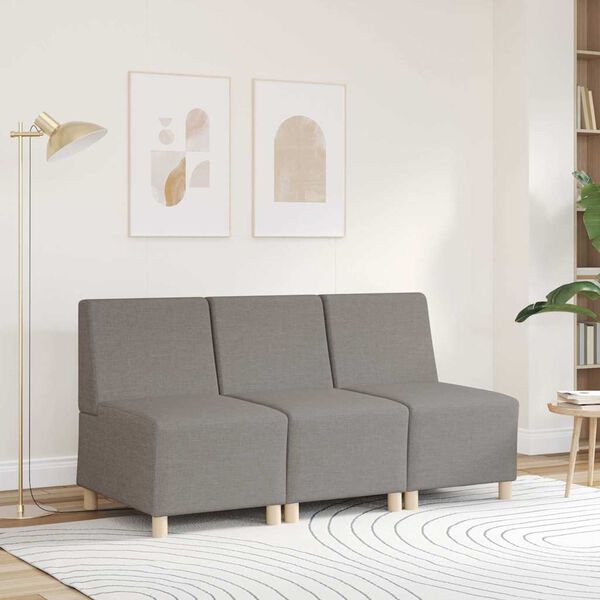 vidaXL Modularna sofa bez naslona za ruke, taupe 55 cm, tkanina