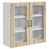 vidaXL Zidni stakleni ormarić LUCCA Hrast sonoma 80 x 31 x 80 cm