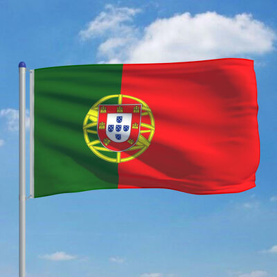 vidaXL Portugalska zastava s aluminijskim stupom 6 m