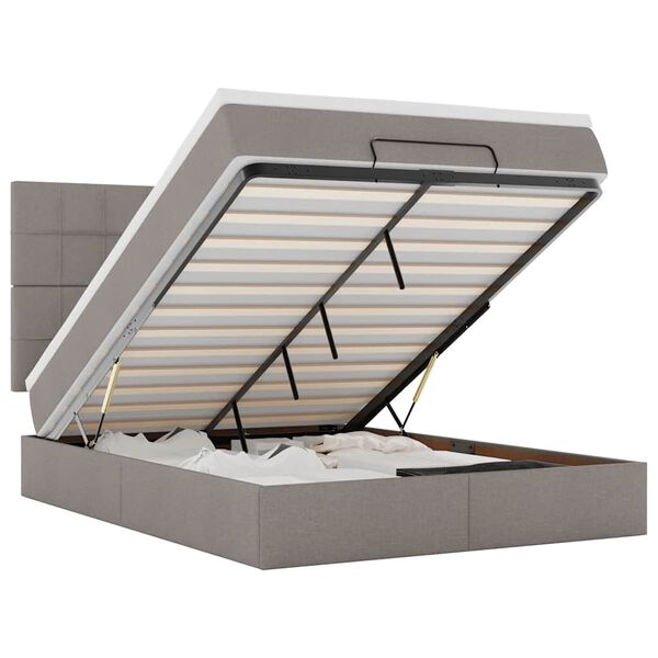 vidaXL Otomanski krevet s madracem smeđesivi 140x200 cm tkanine