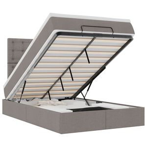 vidaXL Otomanski okvir kreveta s madraca smeđesivi 120x190 cm tkanine
