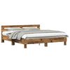 vidaXL Krevetna konstrukcija s uzglavljem Staro drvo 203 x 185 x 70 cm