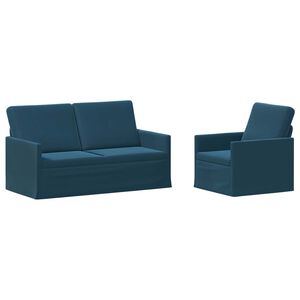 vidaXL Set sofe 2 pcs Plava Bar&scaron;un