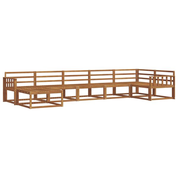 vidaXL Set vanjskih sofa 7 pcs Prirodna Čvrsto drvo akacije
