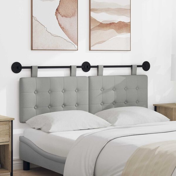 vidaXL Držeće uzglavlje Zidne Oblačnosiva 150 x 55 x 5 cm tkanina