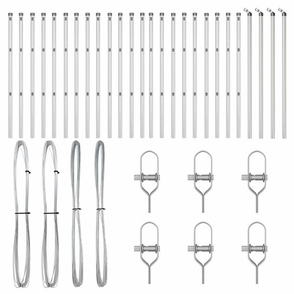 vidaXL Stup za ogradu Ostalo 26 pcs Siva 3,2 x 3,2 x 80 cm Čelik