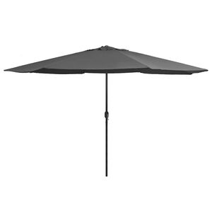 vidaXL Vrtni suncobran s metalnim stupom 390 cm antracit