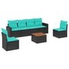 vidaXL 7-dijelni set vrtnih sofa od poliratana s jastucima crni