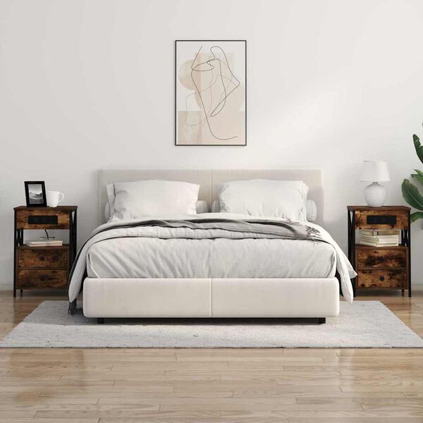 vidaXL Noćni ormar Dimljeni hrast 40 x 31 x 60 cm Konstruirano drvo