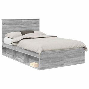 vidaXL Krevetna konstrukcija s ladicama Siva Sonoma 120 x 190 cm