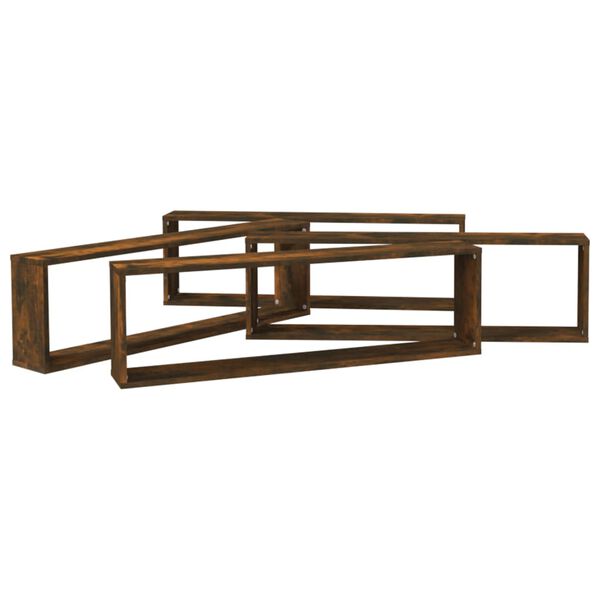 vidaXL Kockaste zidne police 4 kom boja hrasta 100 x 15 x 30 cm drvene