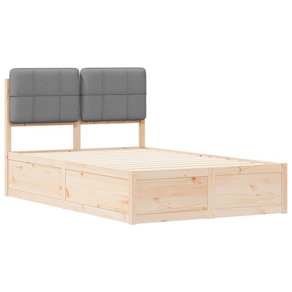 vidaXL Krevetni okvir s tapiciranim uzglavljem Svijetlo siva