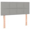 vidaXL Krevet box spring s madracem LED svjetlosivi 90x200 cm tkanina